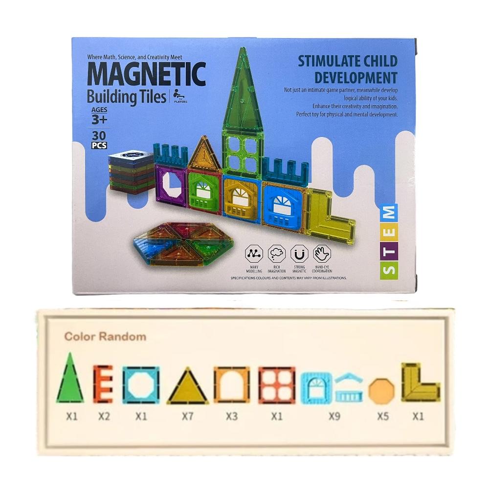 Juego Magnético Bloques Didáctico 30 Pcs Para Niños