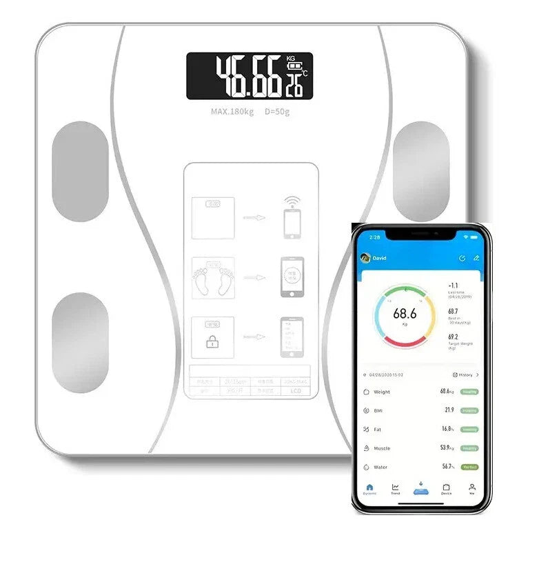 Báscula Inteligente Digital – Análisis Corporal Completo vía App – Hasta 180 kg – Paga al recibir