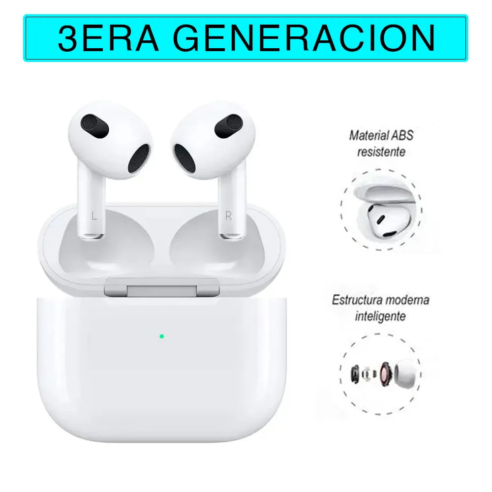 Audífonos Apple Bluetooth 3ra Generación – Sensor Táctil, Plegables y Ritmo Inteligente - Paga al recibir