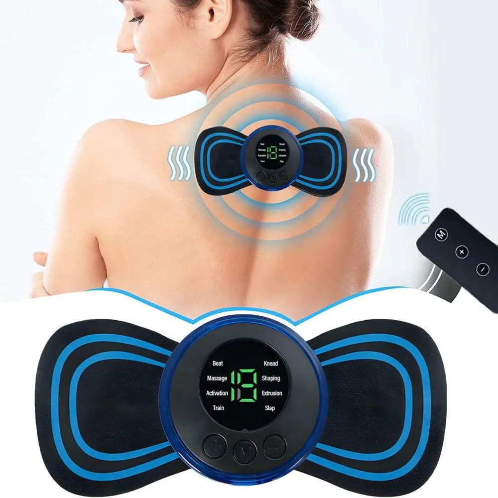 Pack 3 Mini Masajeadores Mariposa – Alivio EMS para cuello, espalda, piernas – Paga al recibir
