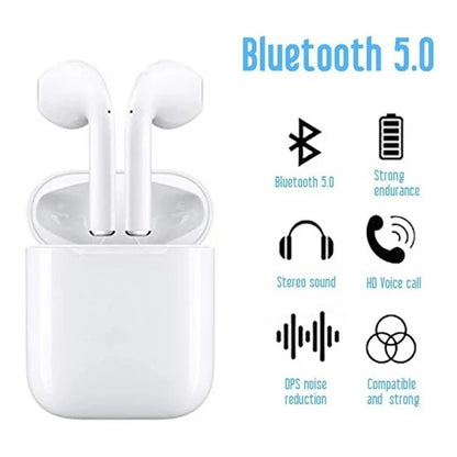 Audífonos i12 TWS – Bluetooth 5.0, control táctil, pagas al recibir