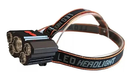 Linterna frontal de 5 LED recargable con USB