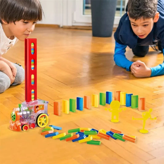 Juego Tren Dominó Automático – 100+ Bloques en Cadena – Paga al recibir