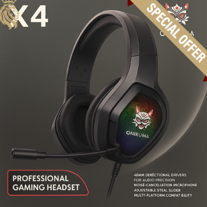 Audífonos Gamer Onikuma X4 – Luces RGB, micrófono ajustable, paga al recibir